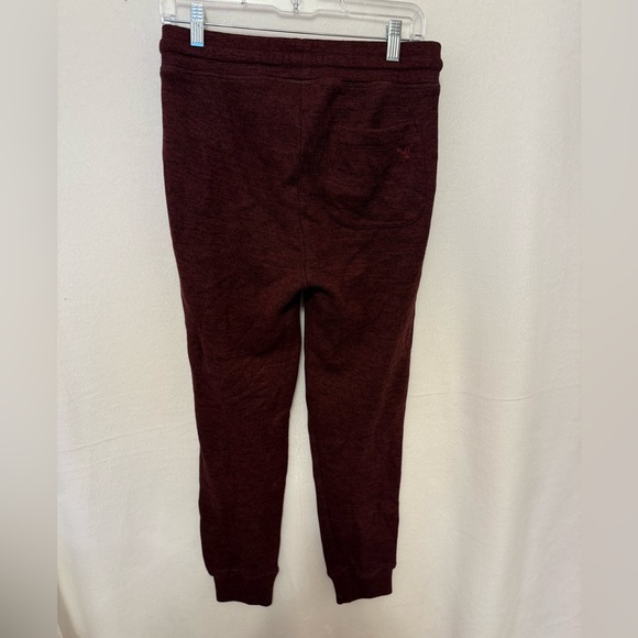 American Eagle Wool Blend Jogger Sweat‎ Pants Small Burgundy Pockets - Picture 3 of 6